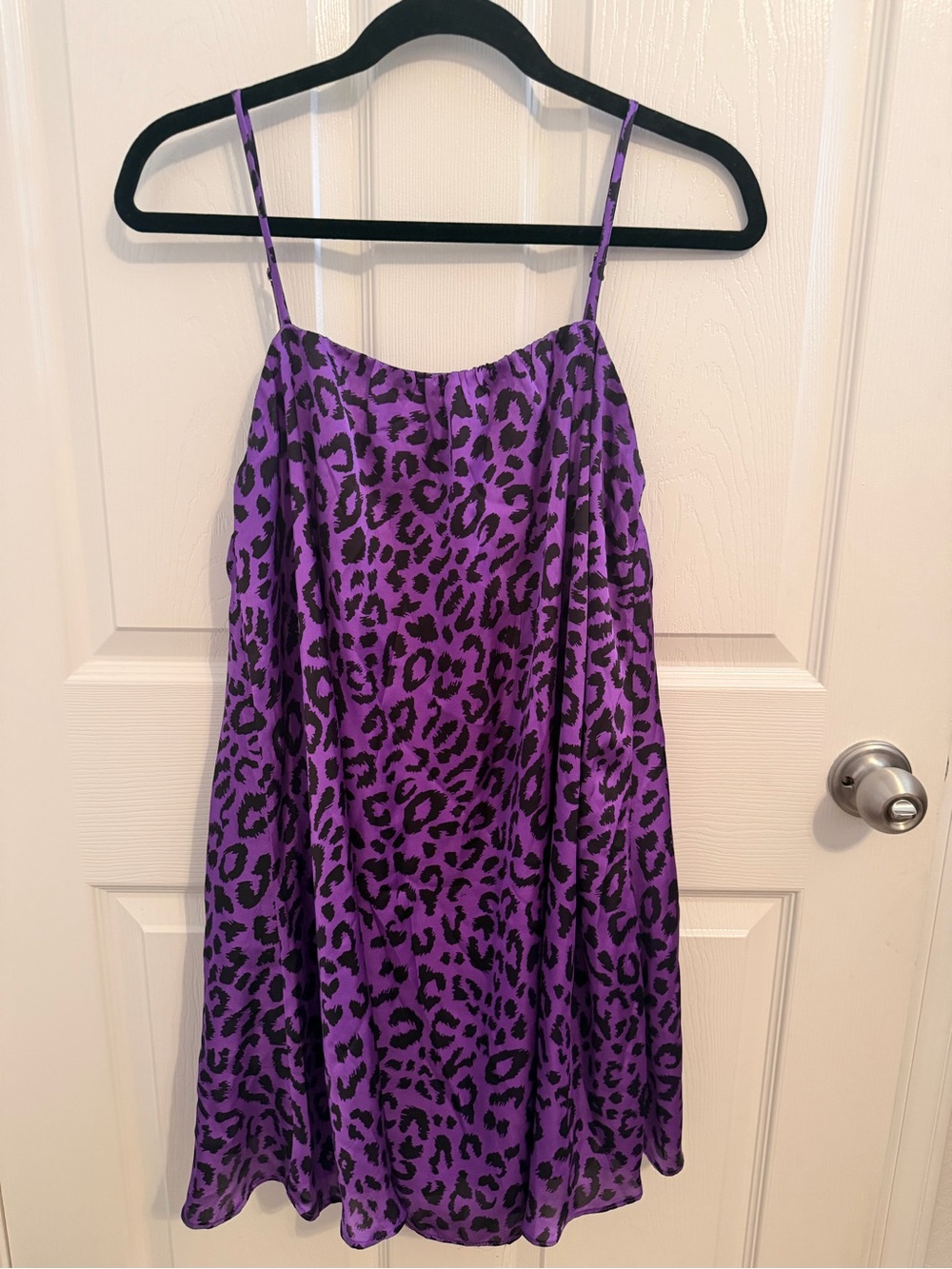 Buddy Love Purple and Black Leopard Slip Dress